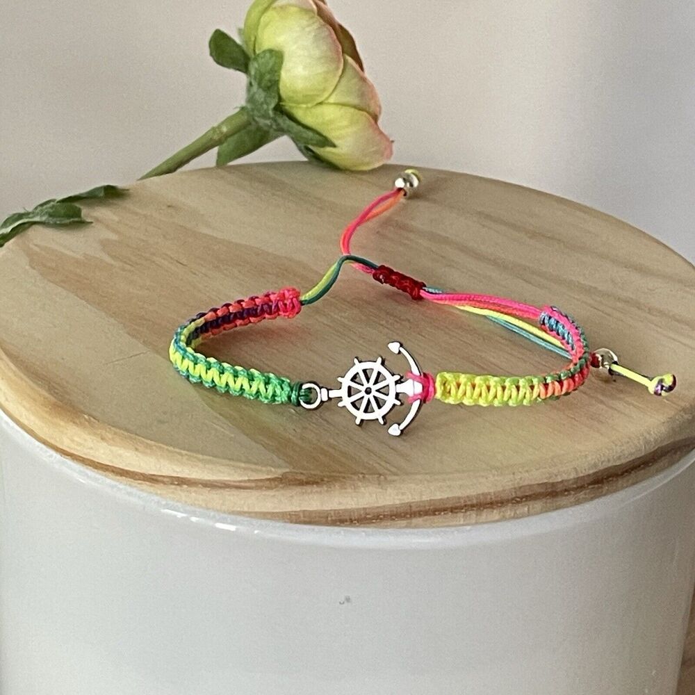 Handmade Multicolor Braided Charm Anchor Bracelet‎ Women Mens New